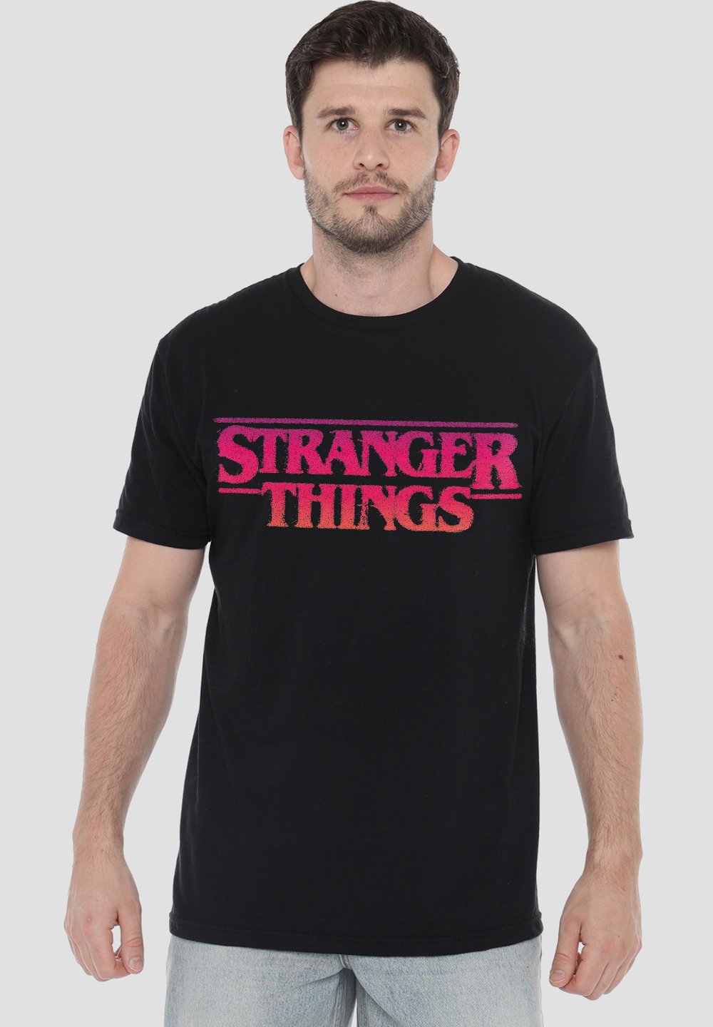 

Футболка с принтом STRANGER THINGS SUNSET LOGO NETFLIX, черный