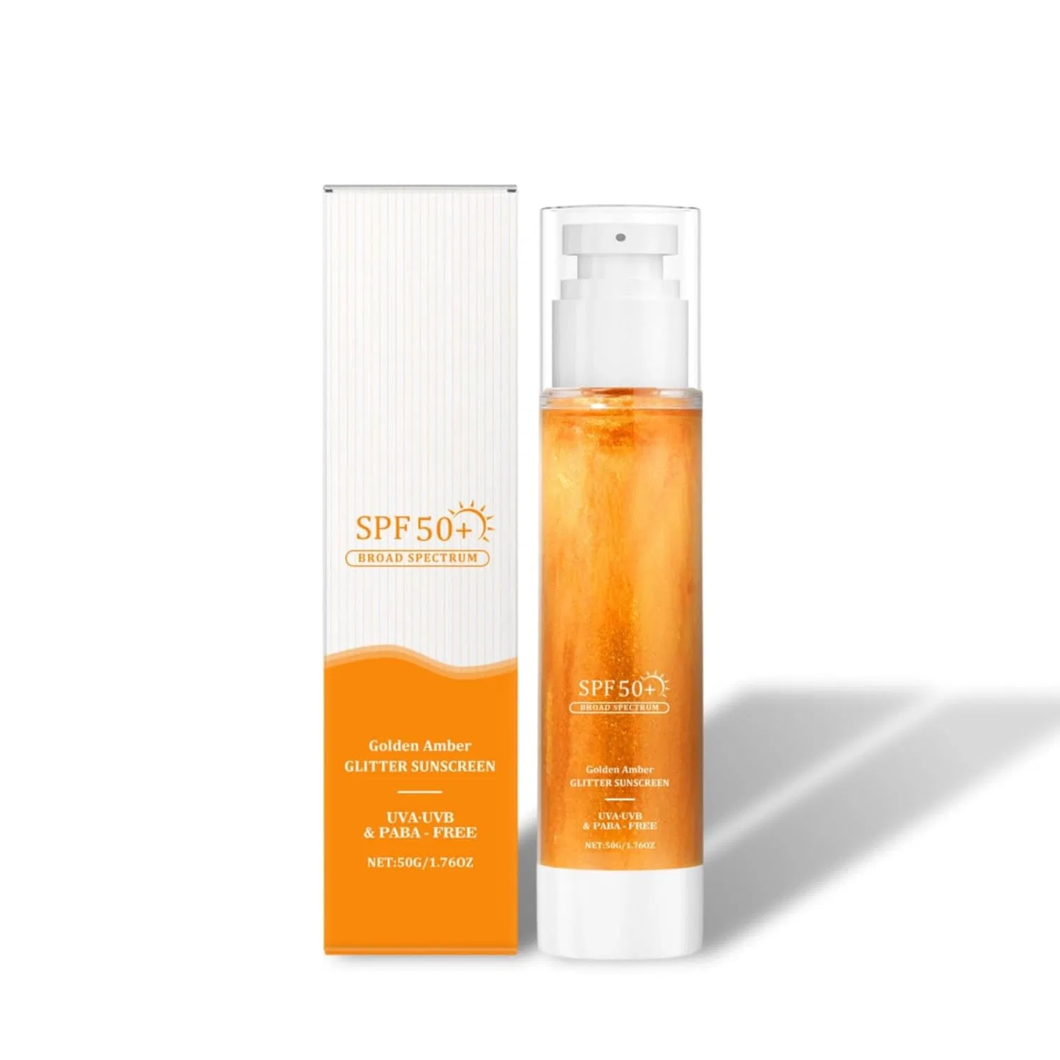 Мерцающий солнцезащитный крем SPF 50 водостойкий 50 г Generisch, 1Pc