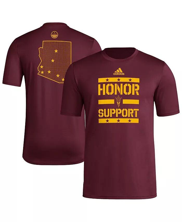 

Футболка мужская темно-бордовая Arizona State Sun Devils Honor Support Pre-Game adidas