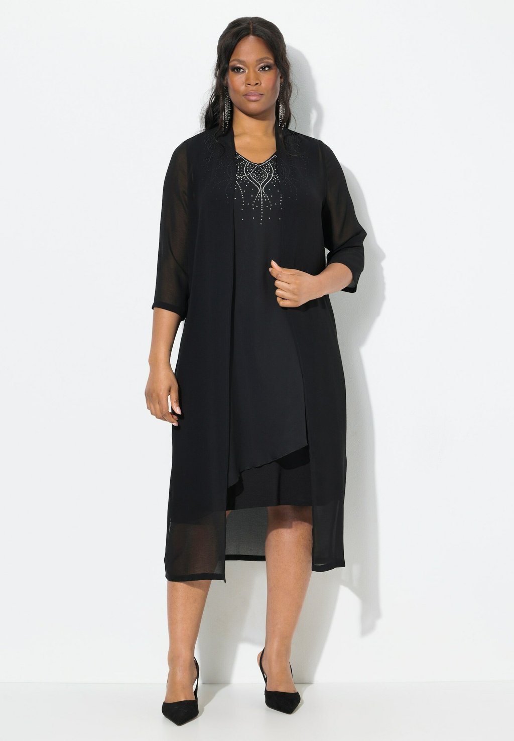 

Летняя куртка LONGLINE OPEN SHAPE 3/4 SLEEVE Ulla Popken, черный