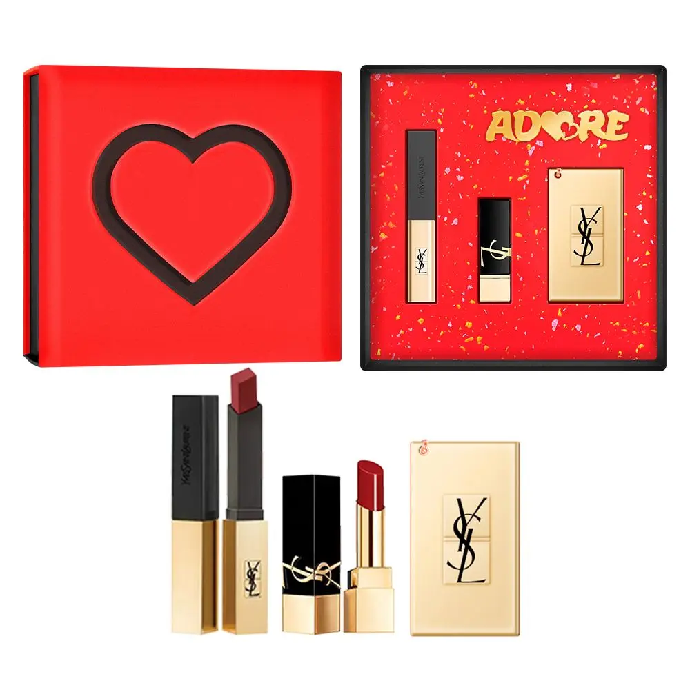 

Наборы для макияжа для женщин Saint Laurent, formal wear small золото bar #1966+черный золото #1971 travel set 0.8g+ysl makeup mirror