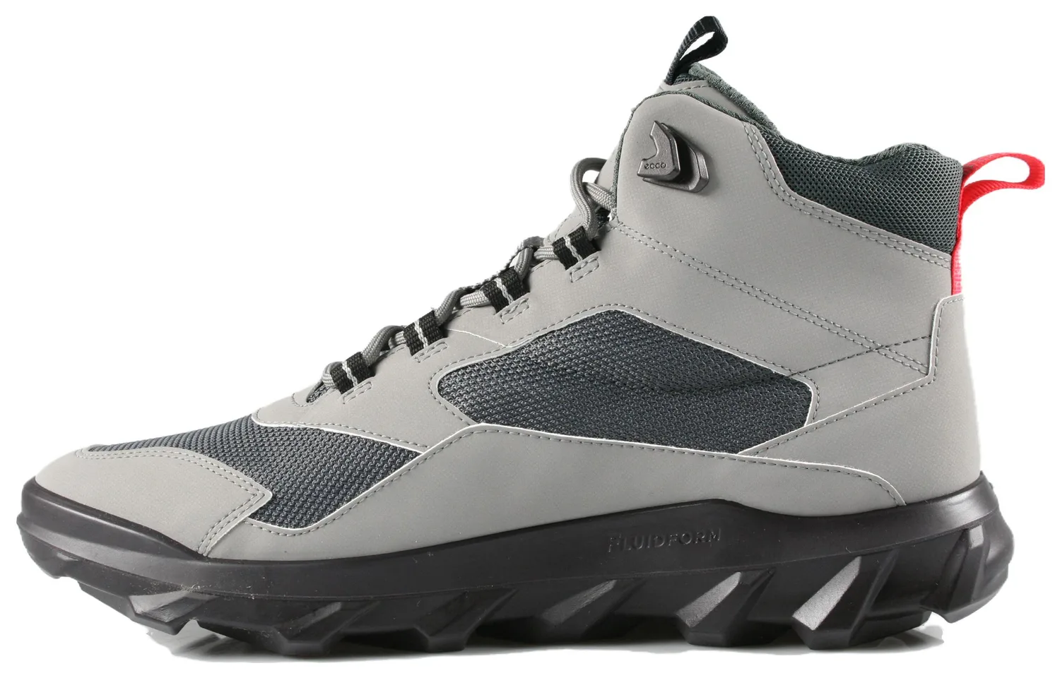 Ecco Кожаные высокие повседневные кроссовки мужские slip resistant серые черные