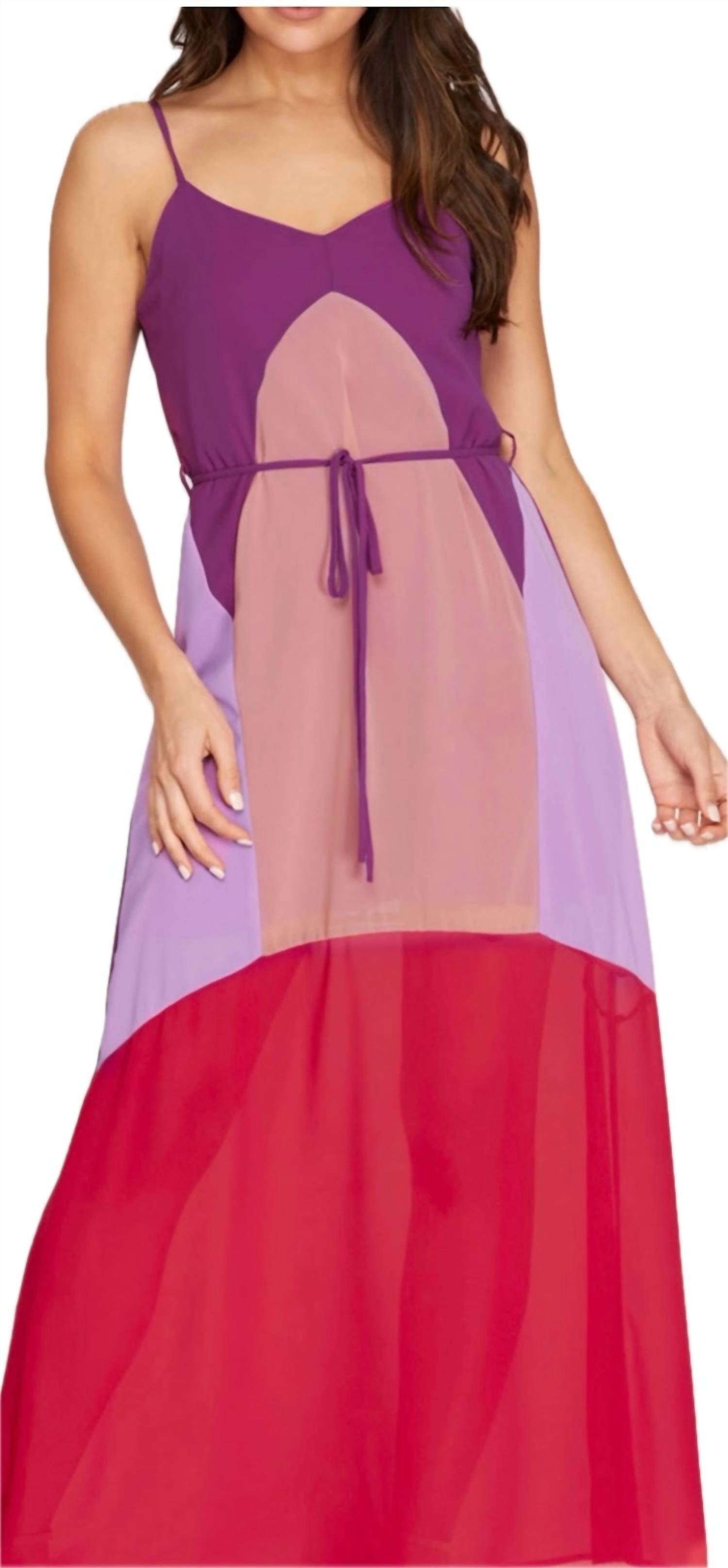 

Пурпурное макси-платье с вырезами SHE + SKY