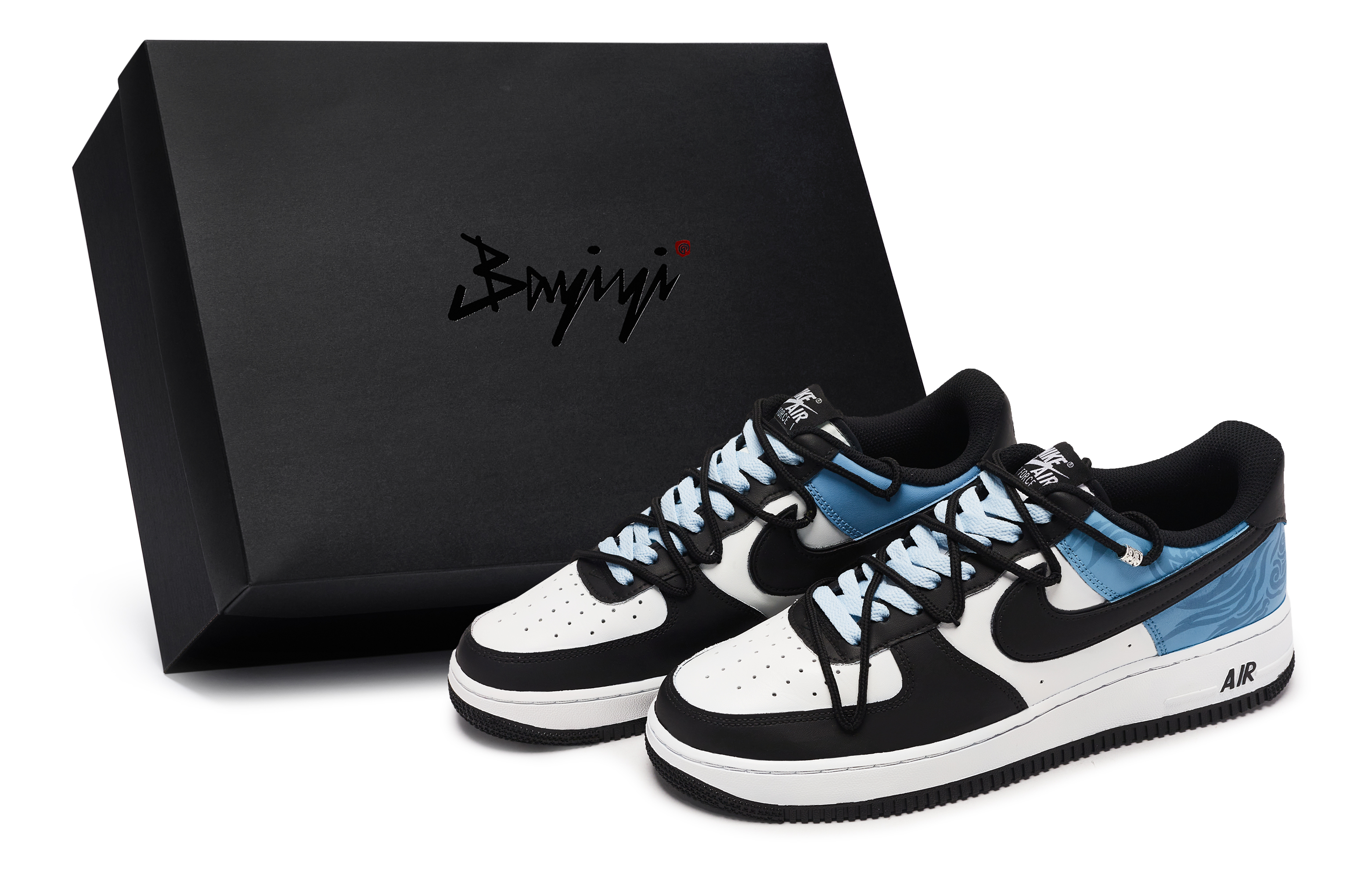 

Nike Кроссовки Air Force 1 Low Top для скейтбординга, мужские, черные, белые, синие