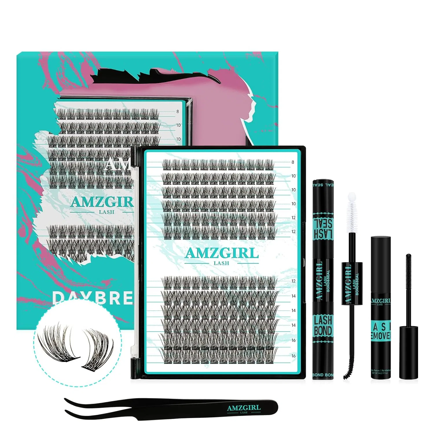 Набор для наращивания ресниц DIY Amzgirl Lash, 144-Sunrise(Xp-05)Kit