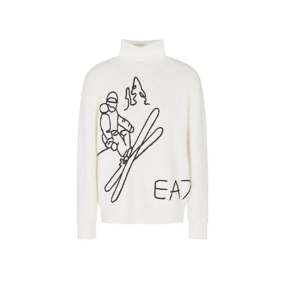 

Свитер EA7 EMPORIO ARMANI Mountain Apres Ski Embroidered high neck, белый