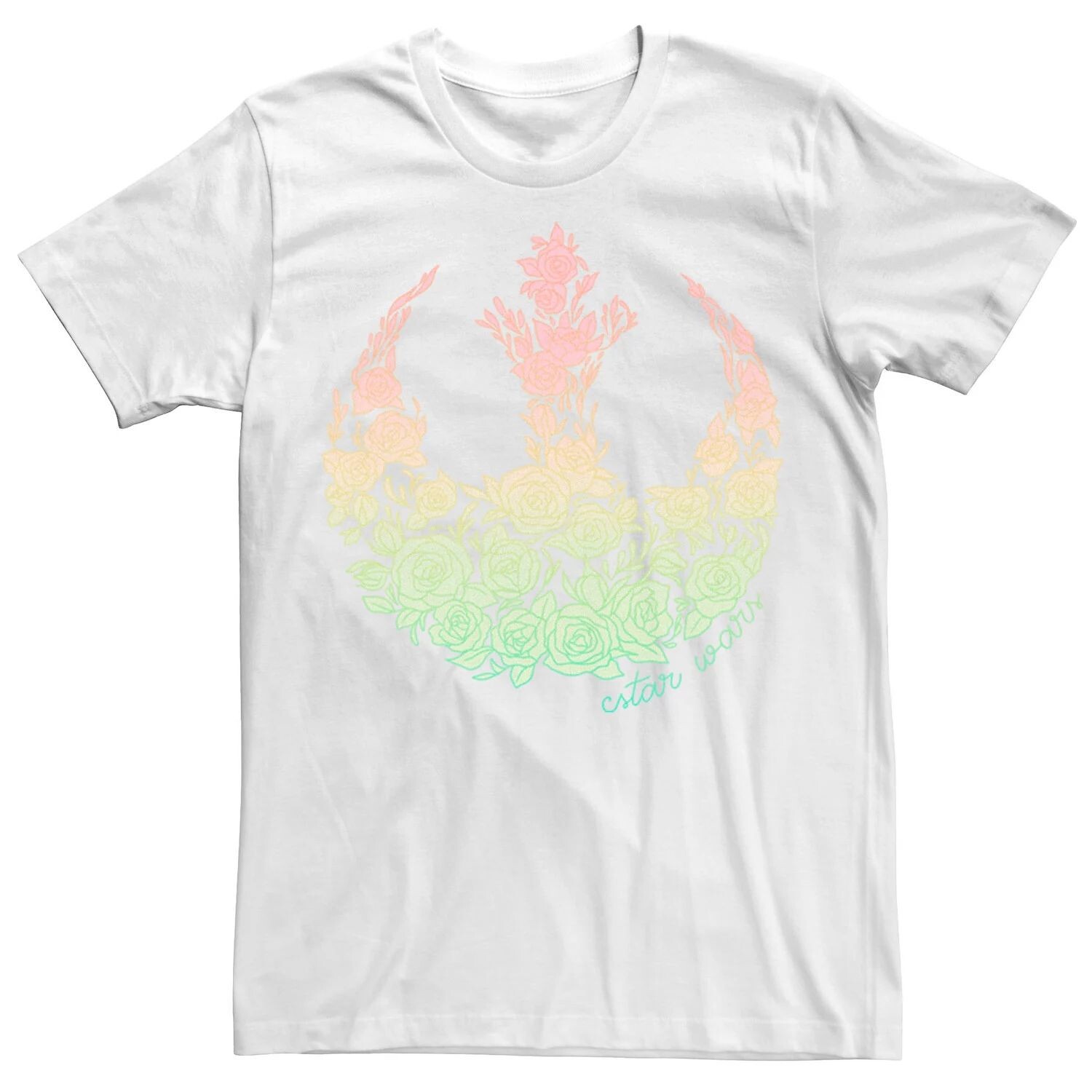

Мужская футболка Pride Rainbow Gradient Rebel с цветочным наполнением Star Wars