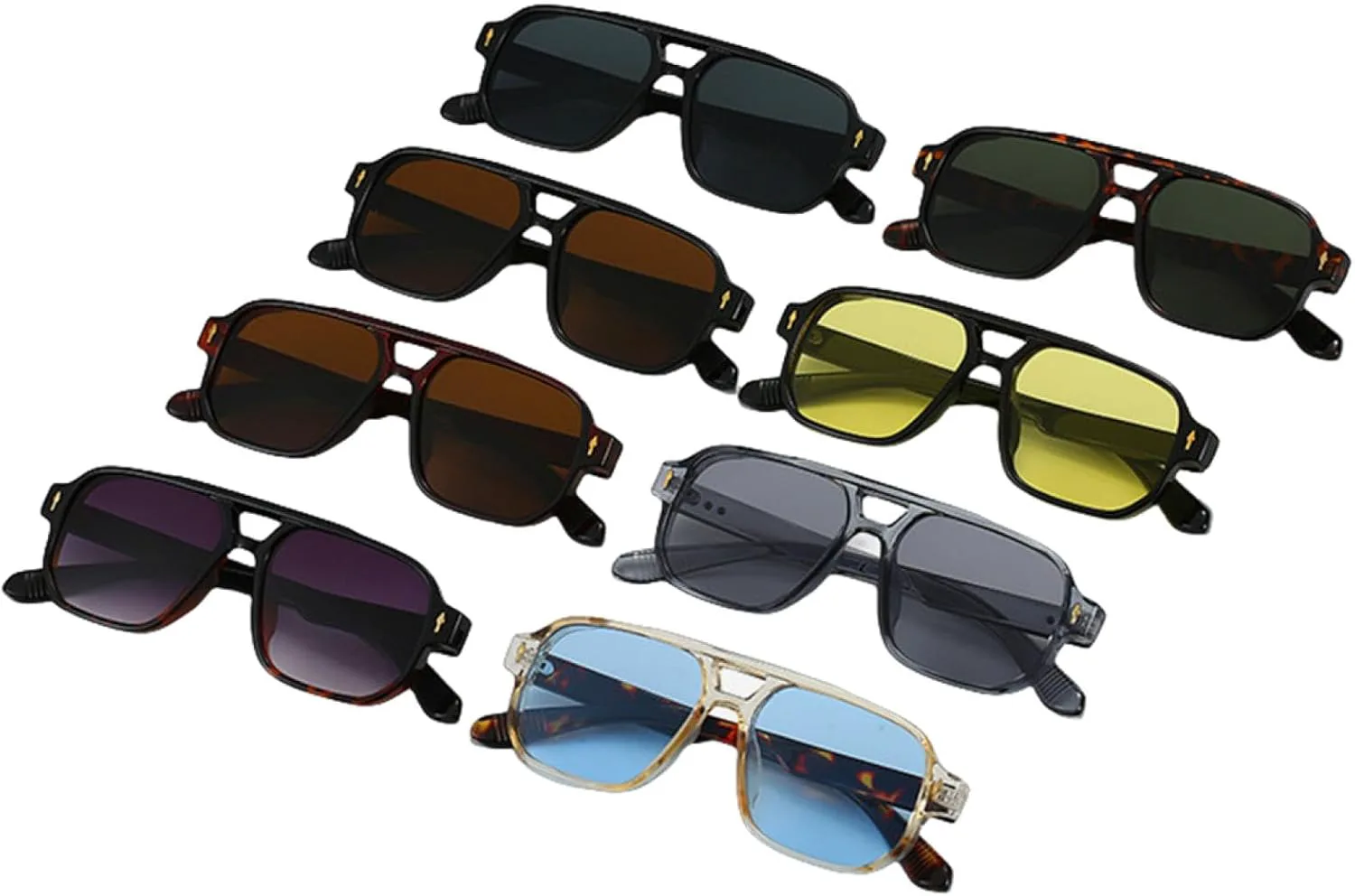 

Большие солнцезащитные очки для женщин в винтажном оранжевом цвете, роскошные очки конфетных оттенков с защитой от УФ-излучения UV400 VVTWSSW, Black-blue