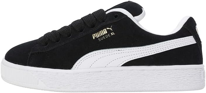 Детские кроссовки Puma Unisex-Child Suede XL (для детей постарше), белый/черный — фото 2