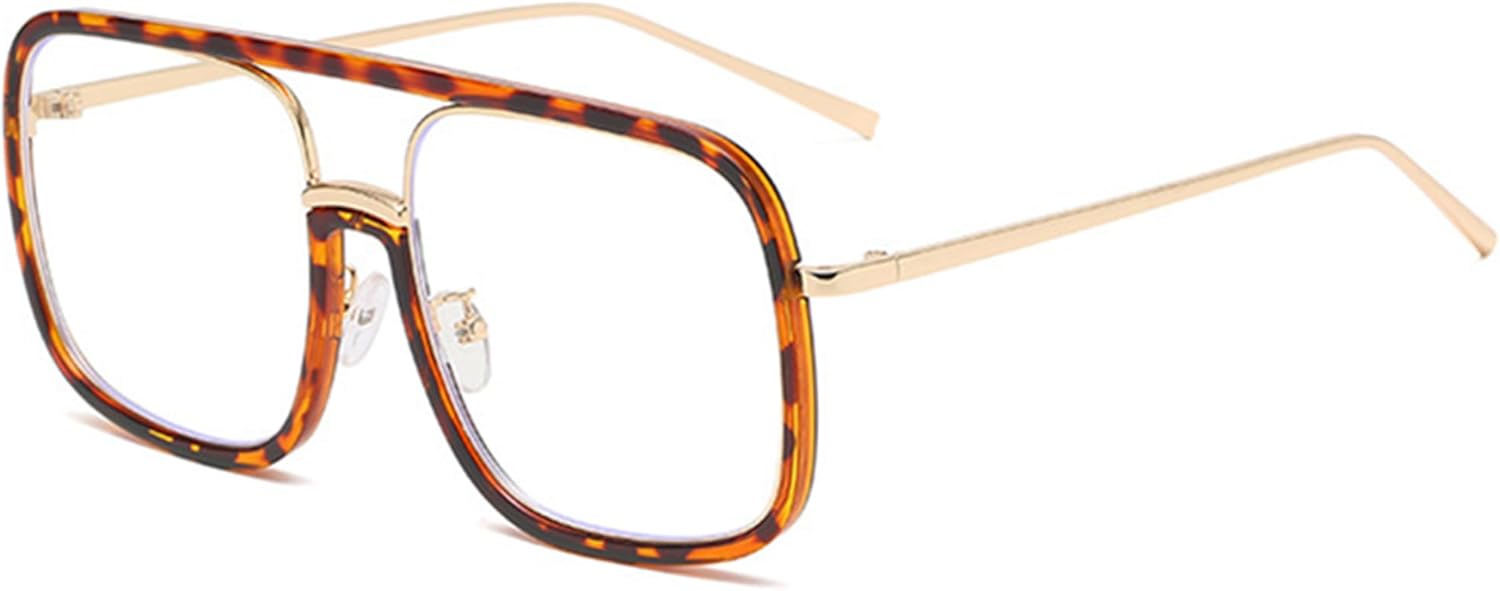 

Солнцезащитные очки Bullabulling Pilot для женщин. Модные квадратные солнцезащитные очки большого размера с защитой от УФ-излучения, в стиле 70-х с леопардовым принтом, Leopard