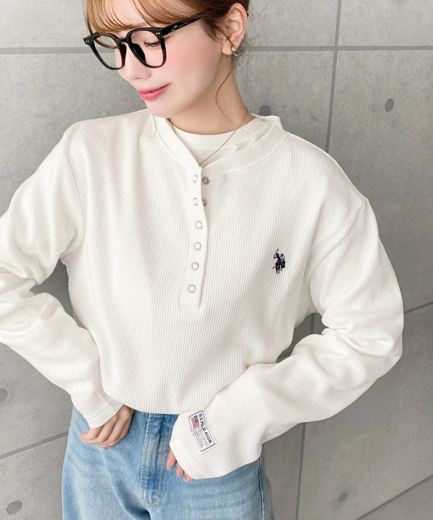 Женская футболка с длинным рукавом U.S. POLO ASSN. с вышивкой — фото 4