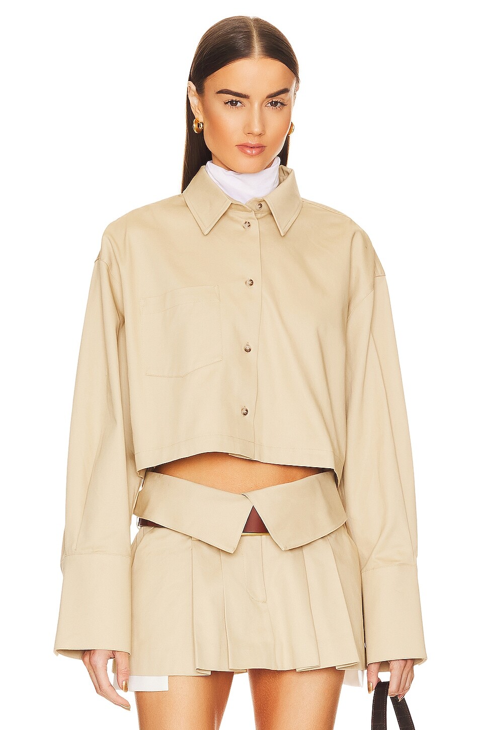 

Рубашка Helsa Chino Cropped, хаки