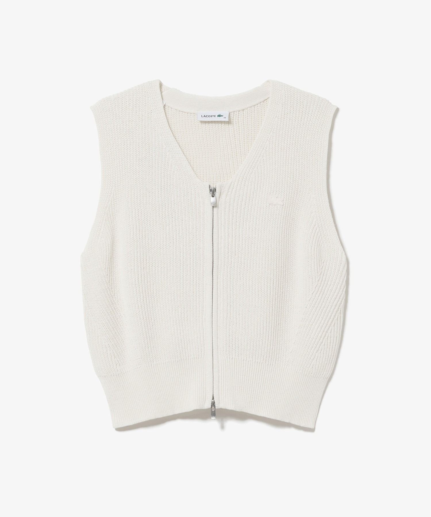 Жилет LACOSTE Off White на молнии — фото 4