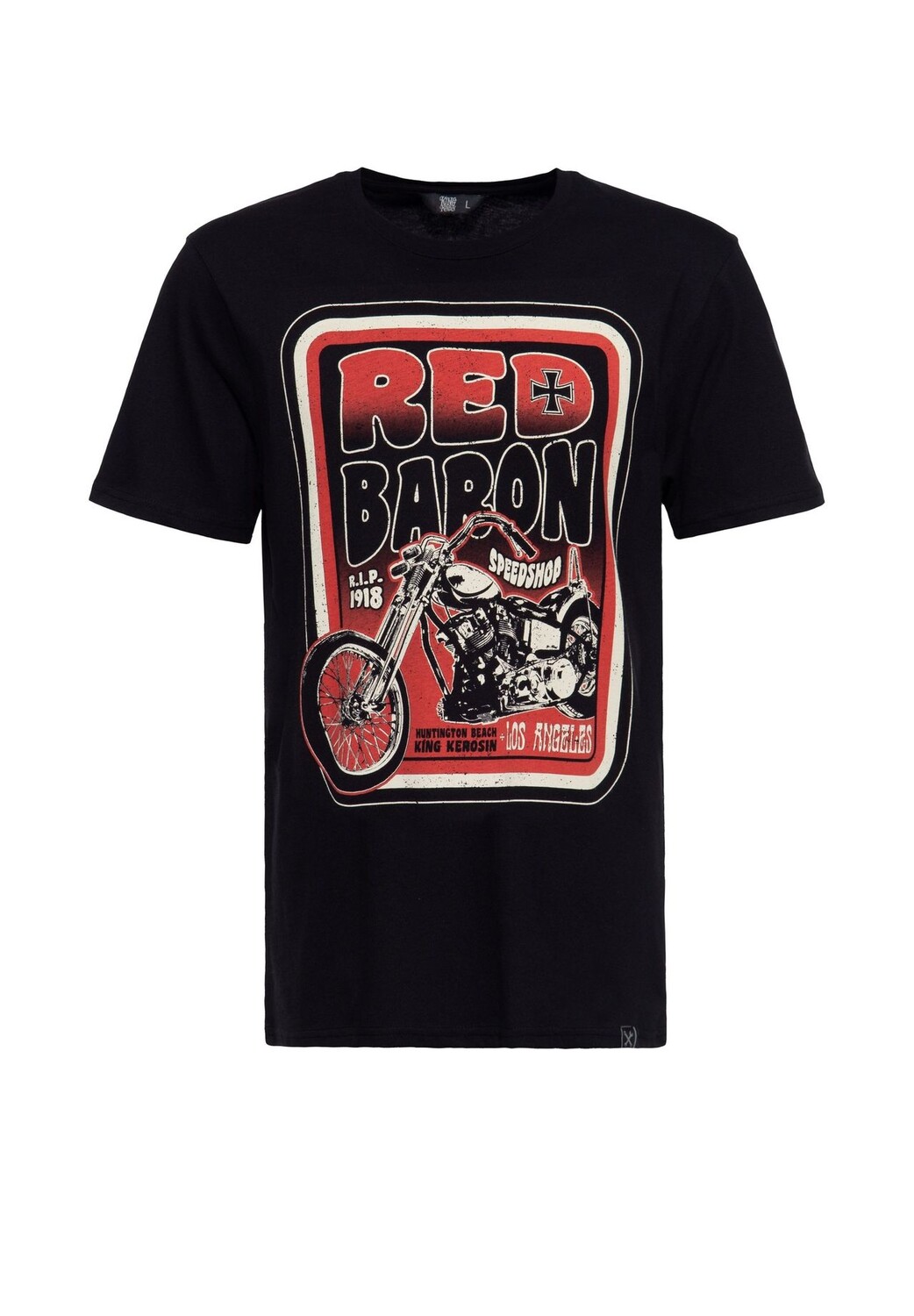 

Хлопковая рубашка с принтом и принтом Red Baron Speedshop KING KEROSIN, черный