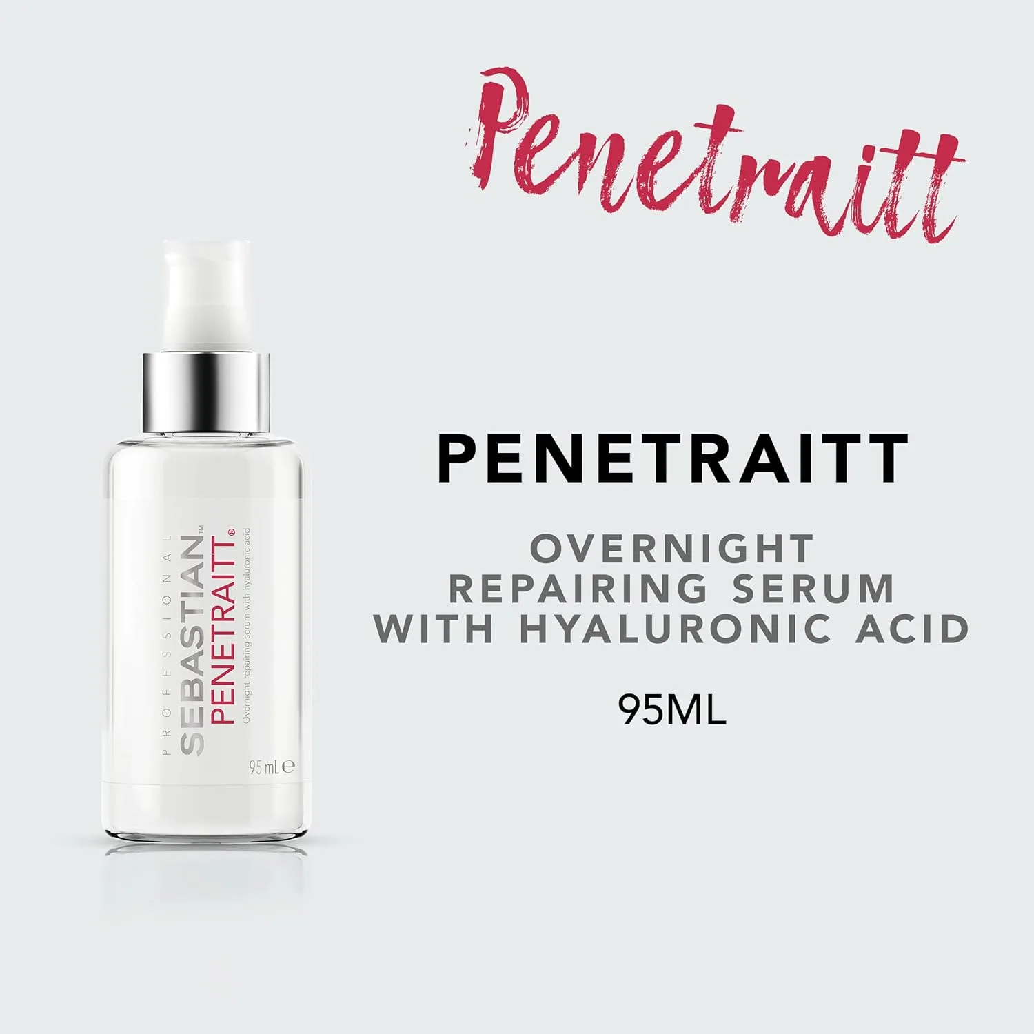 Сыворотка для ночного восстановления волос Sebastian Professional Penetraitt с гиалуроновой кислотой и ниацинамидом | Увлажняющее несмываемое средство для сухих и поврежденных волос | 95 мл — фото 2