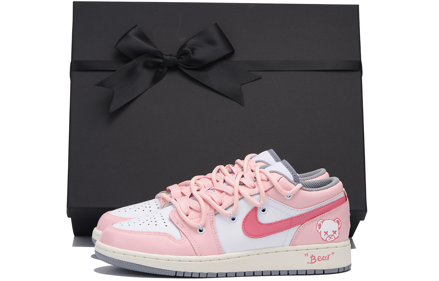 

Кроссовки Air Jordan 1 Vintage Basketball Shoes Women's Low-top White, розовый