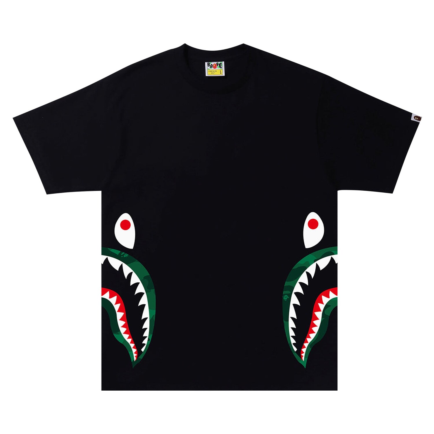 

Футболка BAPE Color Camo Side Shark, Черный/Зеленый