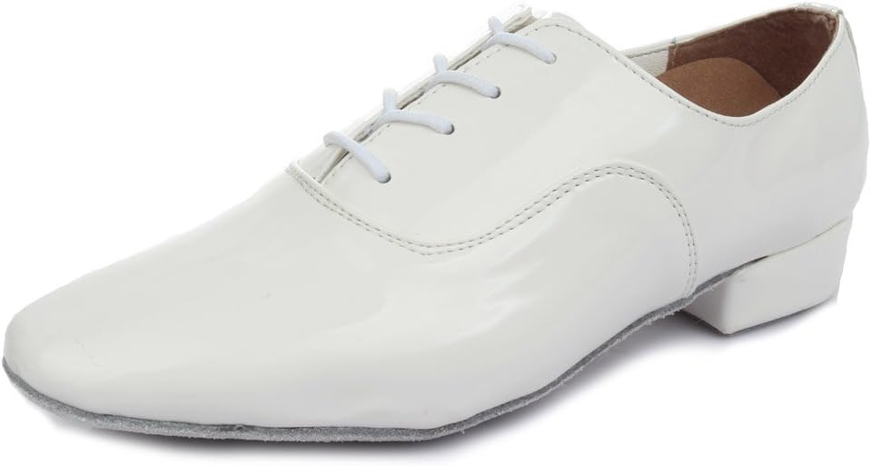 

Мужские латинские танцевальные туфли SWDZM, кожаные, на шнуровке, для сальсы, танго, бальных, современных, профессиональных выступлений и тренировок, белый