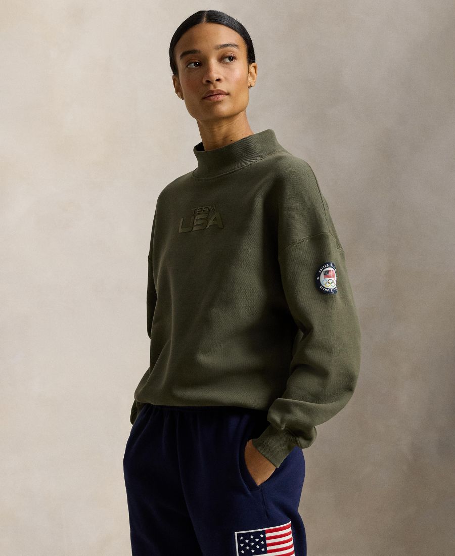 

Женская толстовка с высоким воротником на резинке Polo Ralph Lauren, Ranger Green
