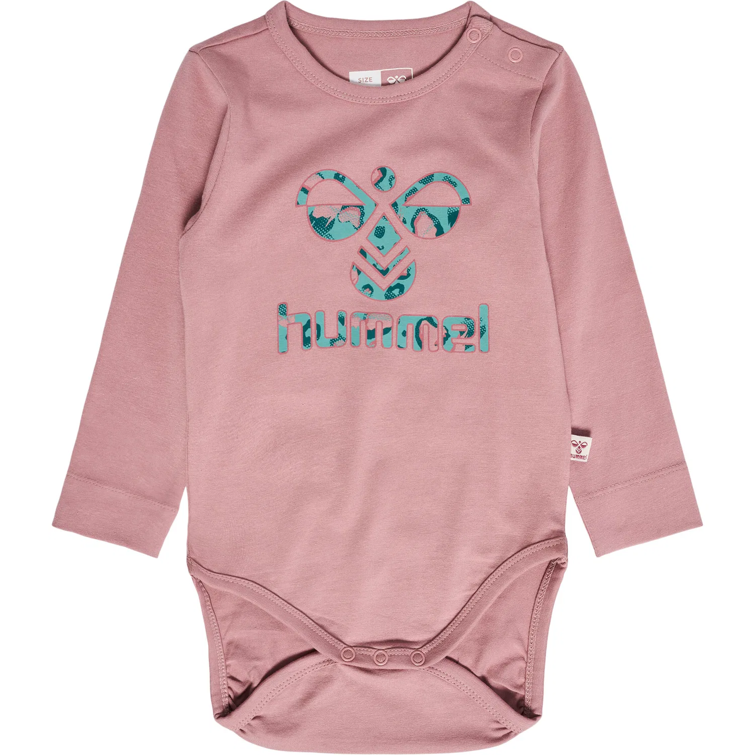 Детский боди с длинным рукавом Hummel Nete, Violett Hellrosa Blutenblattbeige