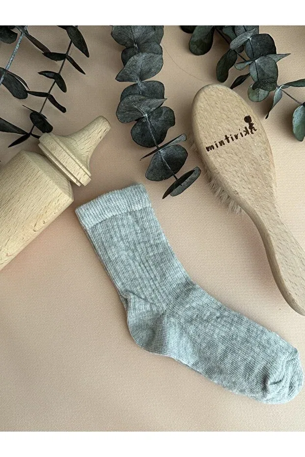 Детские носки хлопковые для новорожденных Mintirik, Light Gray