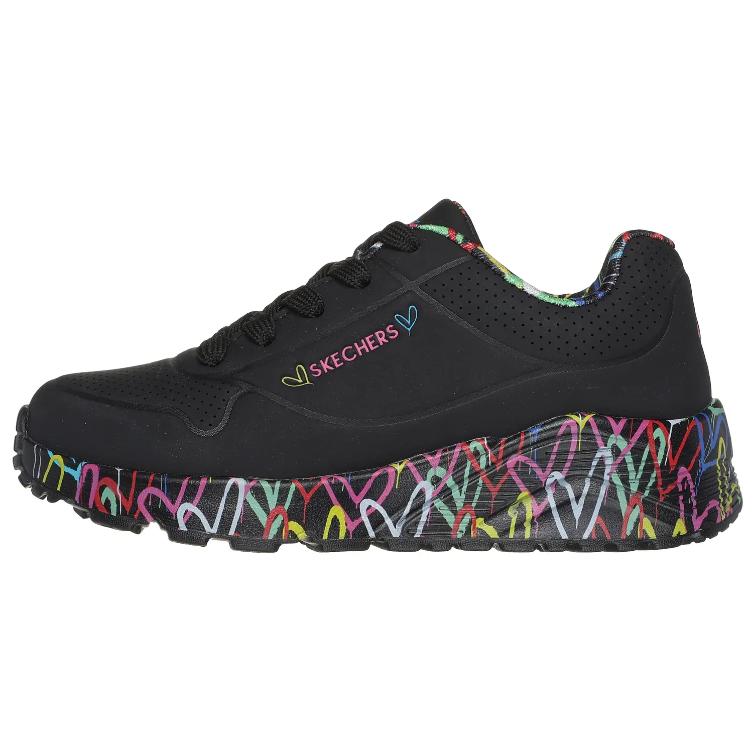 Детские кроссовки с принтом Skechers, Black/Multi — фото 3