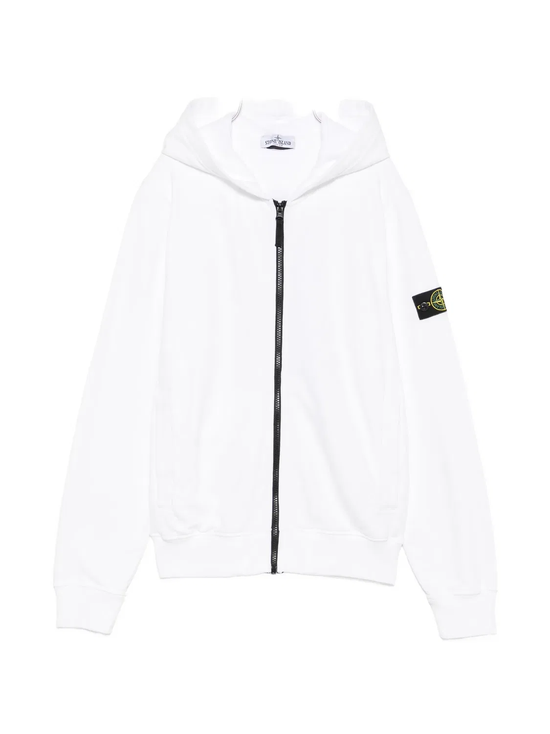 Худи на молнии с нашивкой Compass Stone Island Junior, белый
