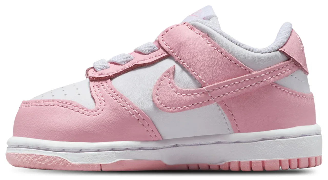 Кроссовки для девочек Dunk Low Nike, цвет Soft Pink/White — фото 2