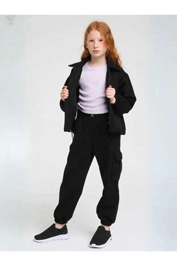 Детский спортивный костюм для девочек хлопковый Sportswear Escabel, Black — фото 2