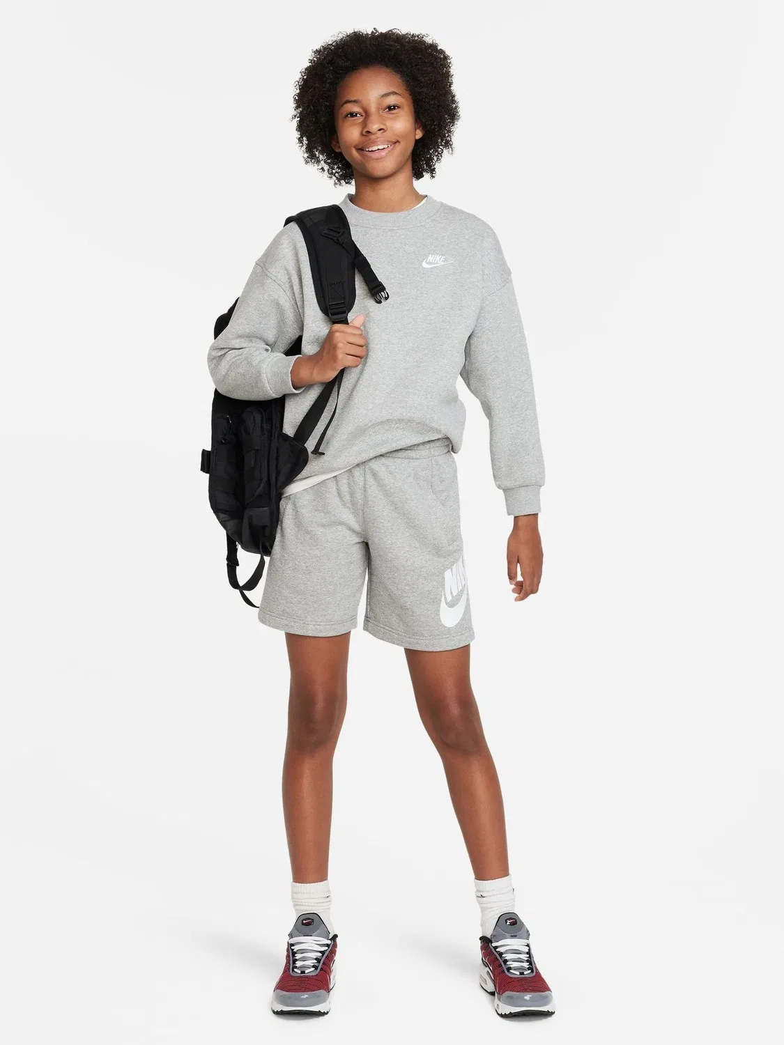 Свитшот оверсайз Nike Club Fleece, Black Chrome — фото 4