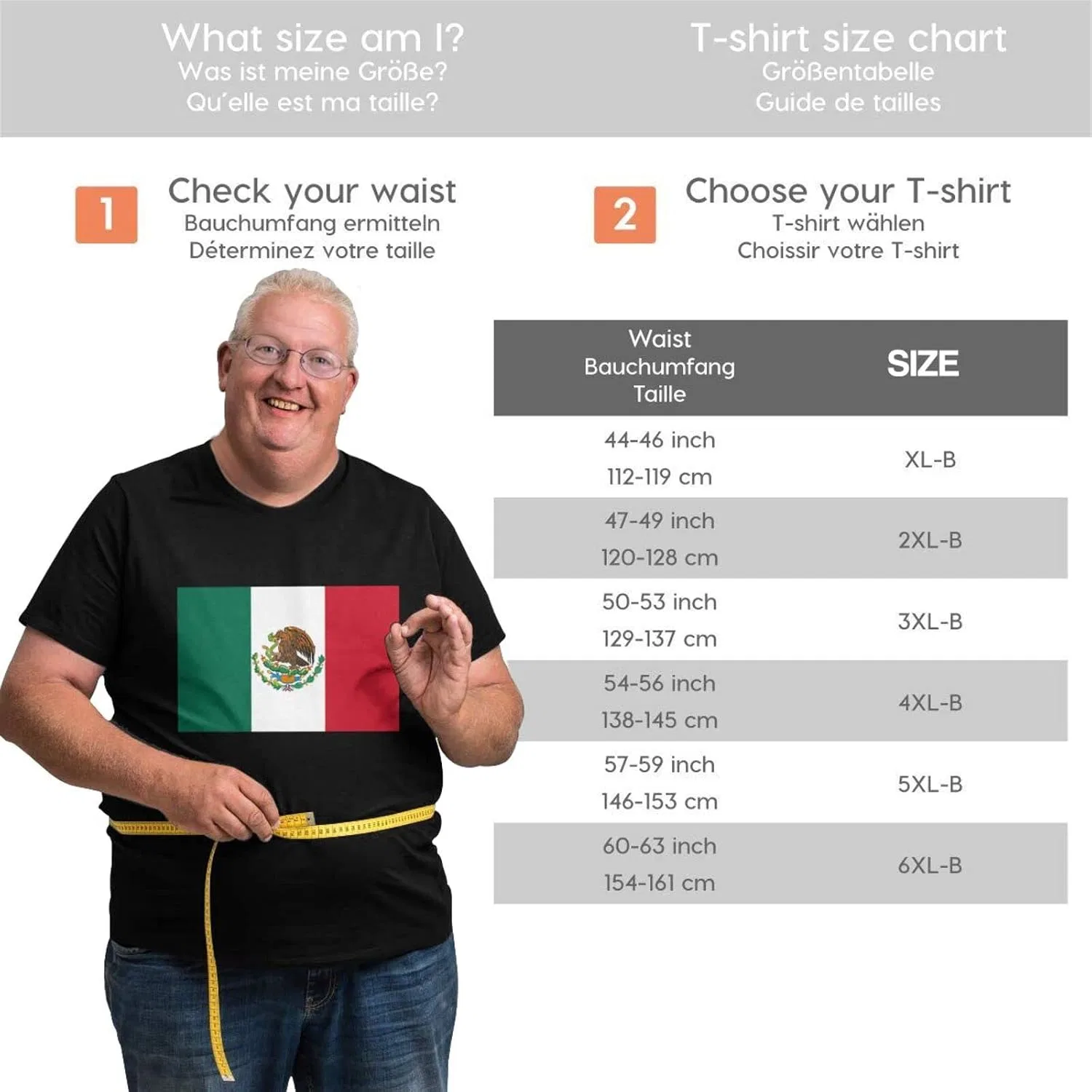 Мужская футболка с принтом Regular Fit, Mexico Flag — фото 2