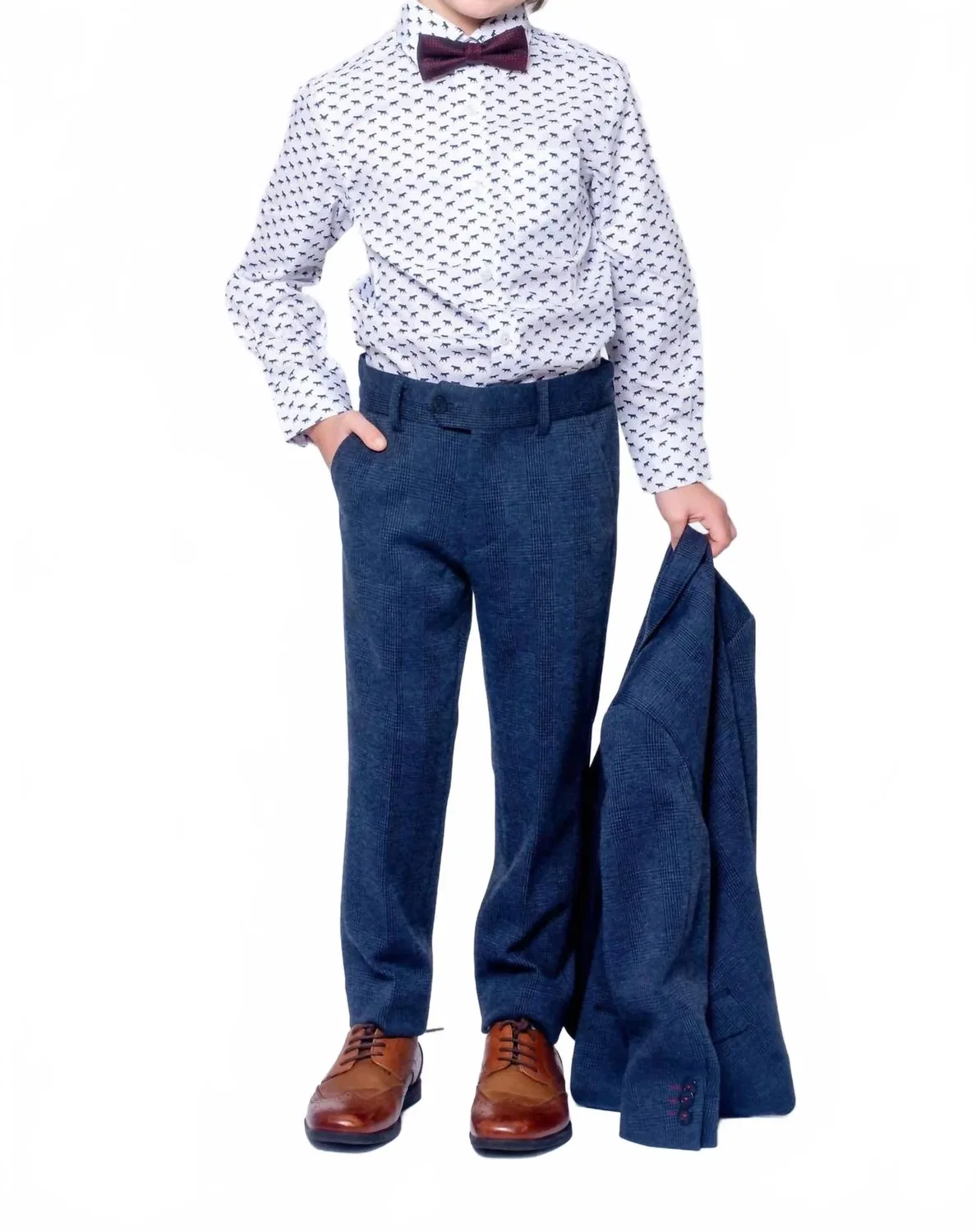 Детская рубашка с длинным рукавом на пуговицах с карманом Pointer Button Up Shirt Appaman, White