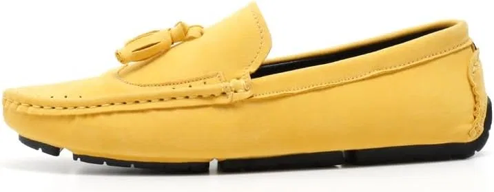 Лоферы с кисточкой, замша, Vegan Leather, Yellow PUGHGAETZF