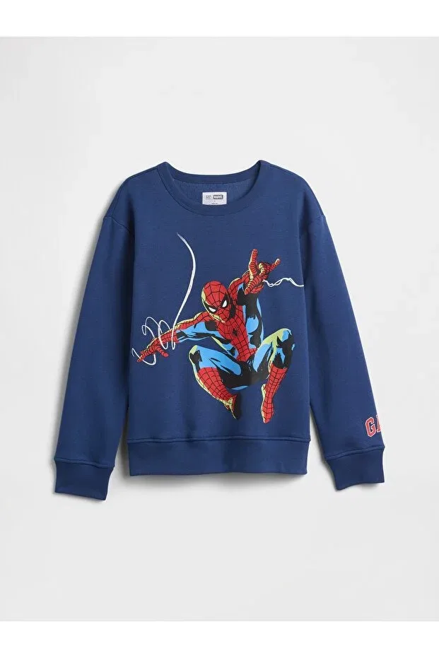 Детское для мальчиков свитшот с принтом Marvel Spider-Man Gap, Blue-000
