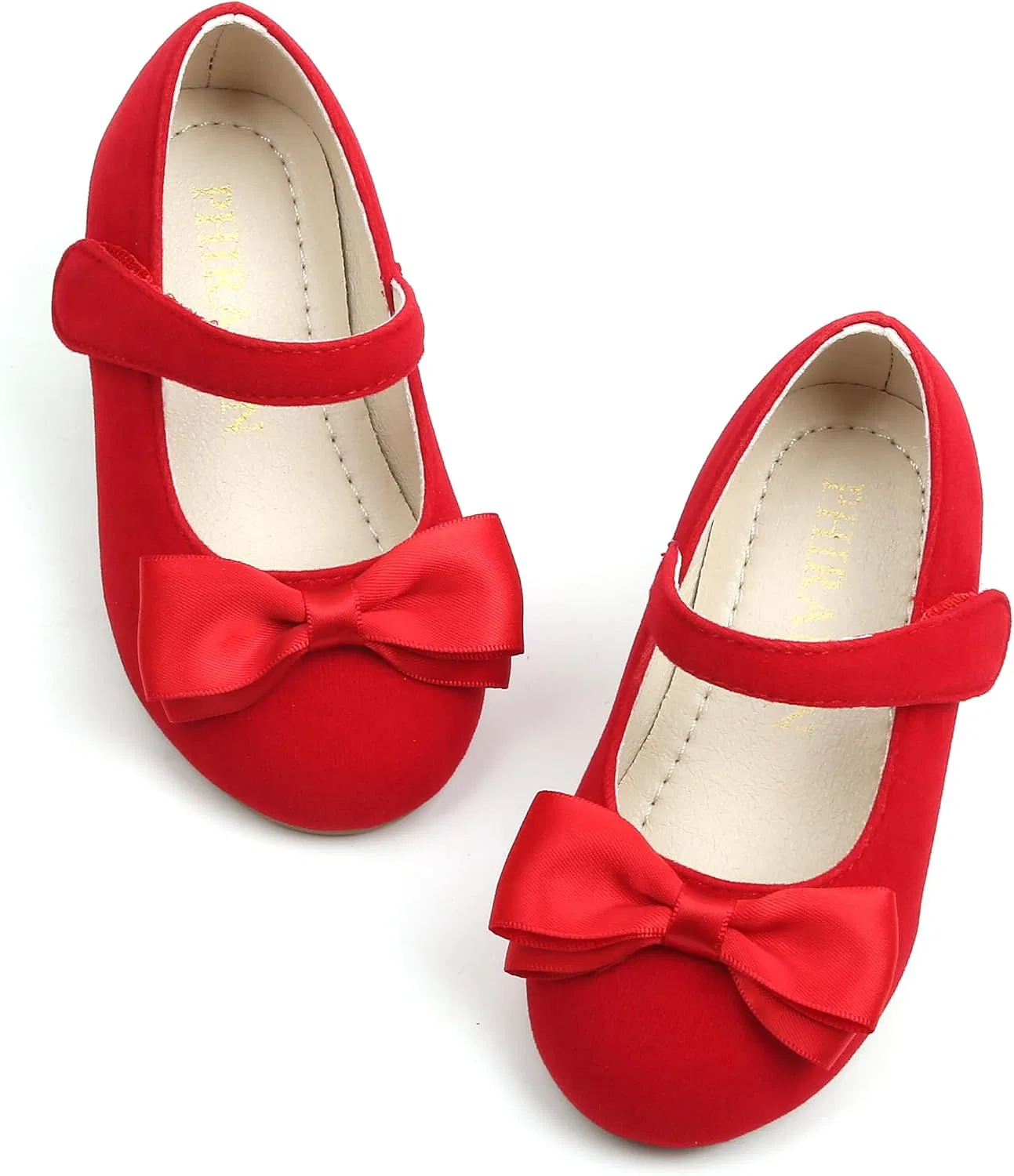 Детские балетки для девочек Flower Girl PHIRAMIN, Red