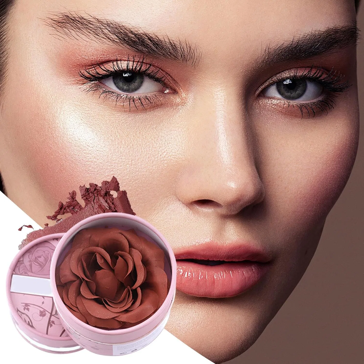Румяна 3D Rose Blush с ароматом розы, натуральный оттенок 6#, 3.5g — фото 3