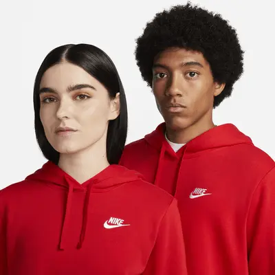 Худи Nike Sportswear Club Fleece, цвет University Red/White — фото 4
