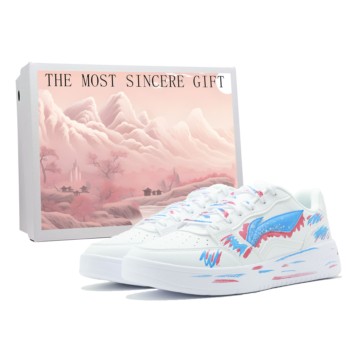 

LINING Кроссовки для скейтбординга Acer Truncatum, противоскользящие и износостойкие, увеличивающие рост, низкие, мужские, белые