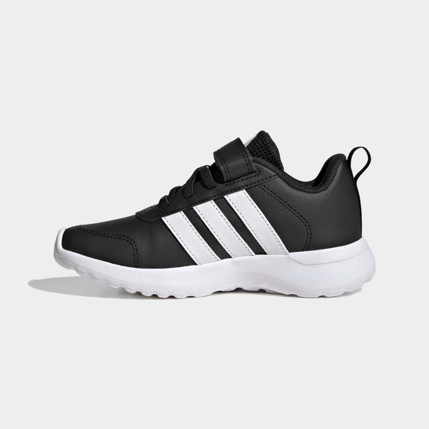Детские спортивные кроссовки с липучкой Adidas Sportswear, Core Black/White/Core Black — фото 3