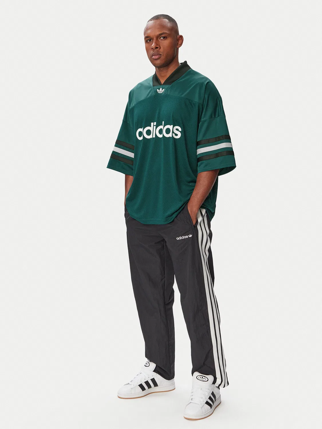 Мужская футболка свободного кроя Adicolor Adidas, зеленый — фото 2