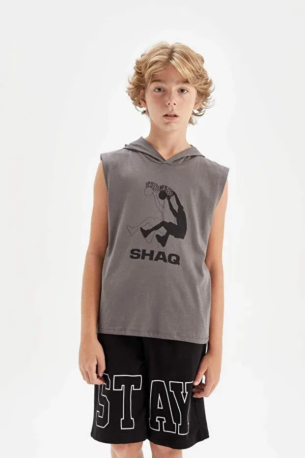 Детское белье для мальчиков с принтом Shaquille O'Neal Hooded Undershirt Defacto, Gray-Gr310