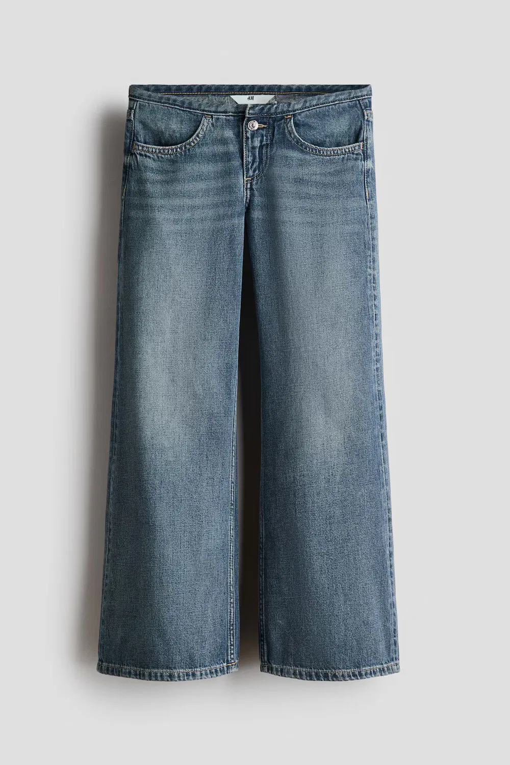 Джинсы с очень широкими штанинами и низкой посадкой H&M, Dunkles Denimblau — фото 4