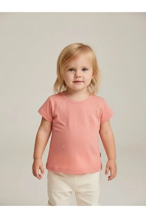 Детская футболка для девочек с коротким рукавом Zekids, Pink — фото 3
