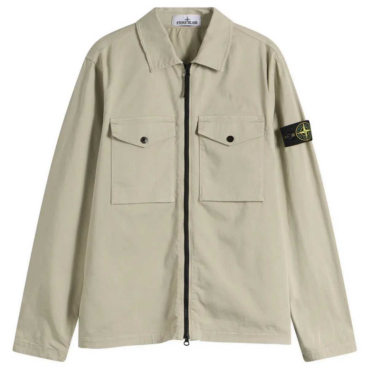 Куртка-рубашка из сатина с длинным рукавом Stone Island, Sand