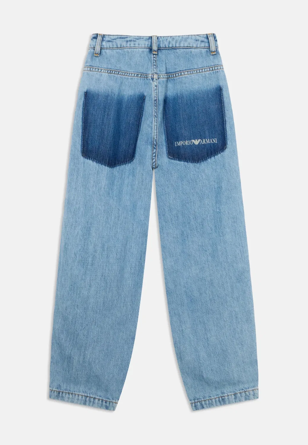 Джинсы унисекс с карманами и свободным кроем Emporio Armani, Light Blue Denim — фото 2