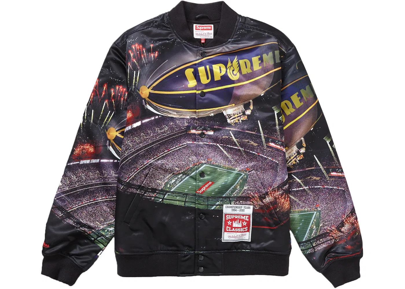 Мужская куртка-бомбер Satin Varsity Supreme, Black