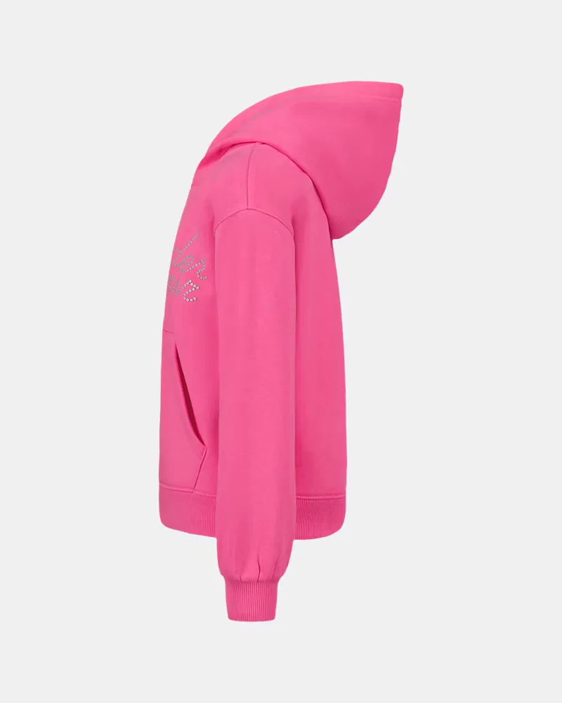 Худи из флиса для девочек Rival Fleece Glitter Logo UnderArmour, Pink Frenzy/White — фото 2