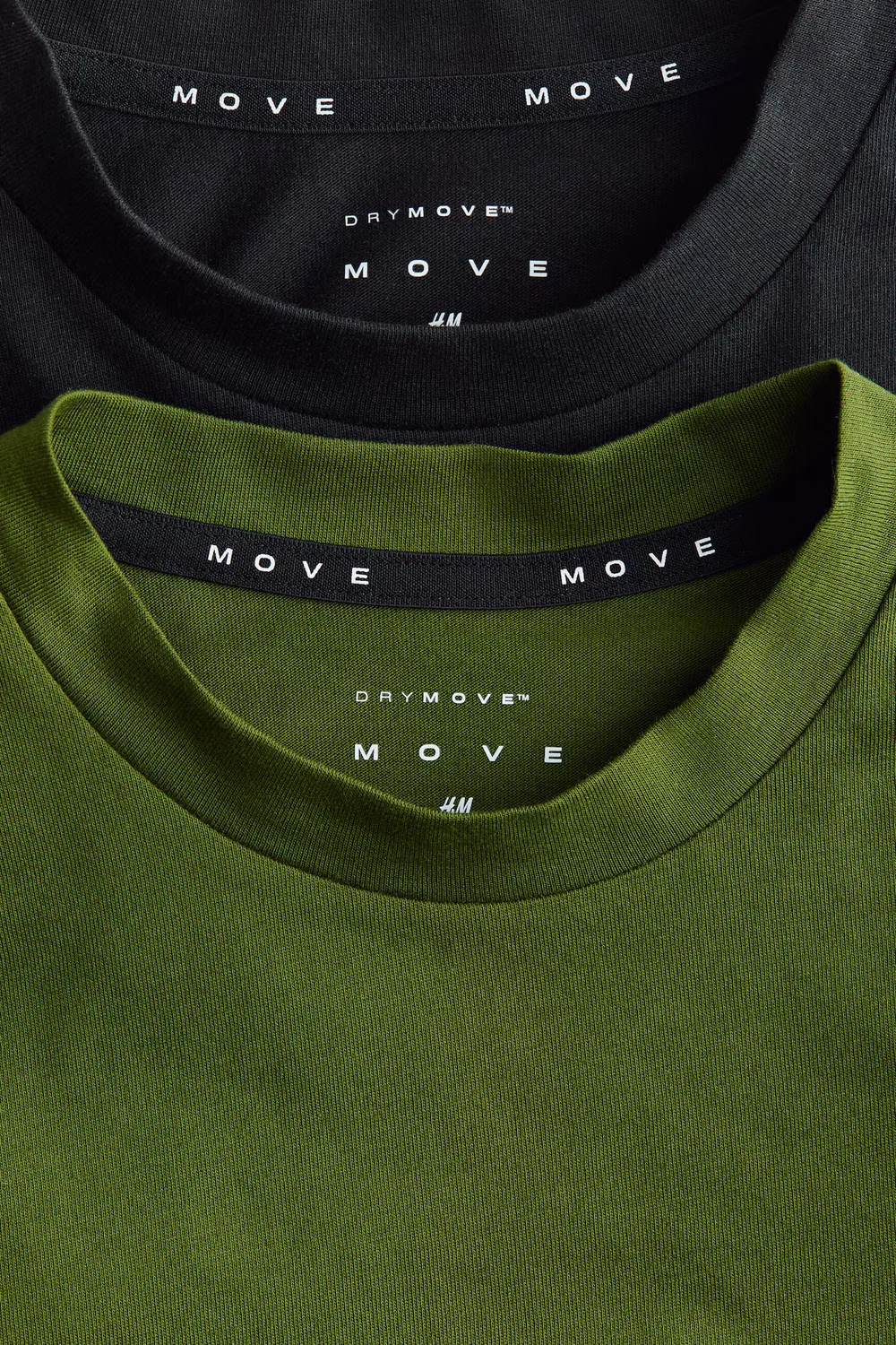 Комплект из двух футболок свободного кроя Drymove H&M, Olivgrün/Schwarz — фото 3