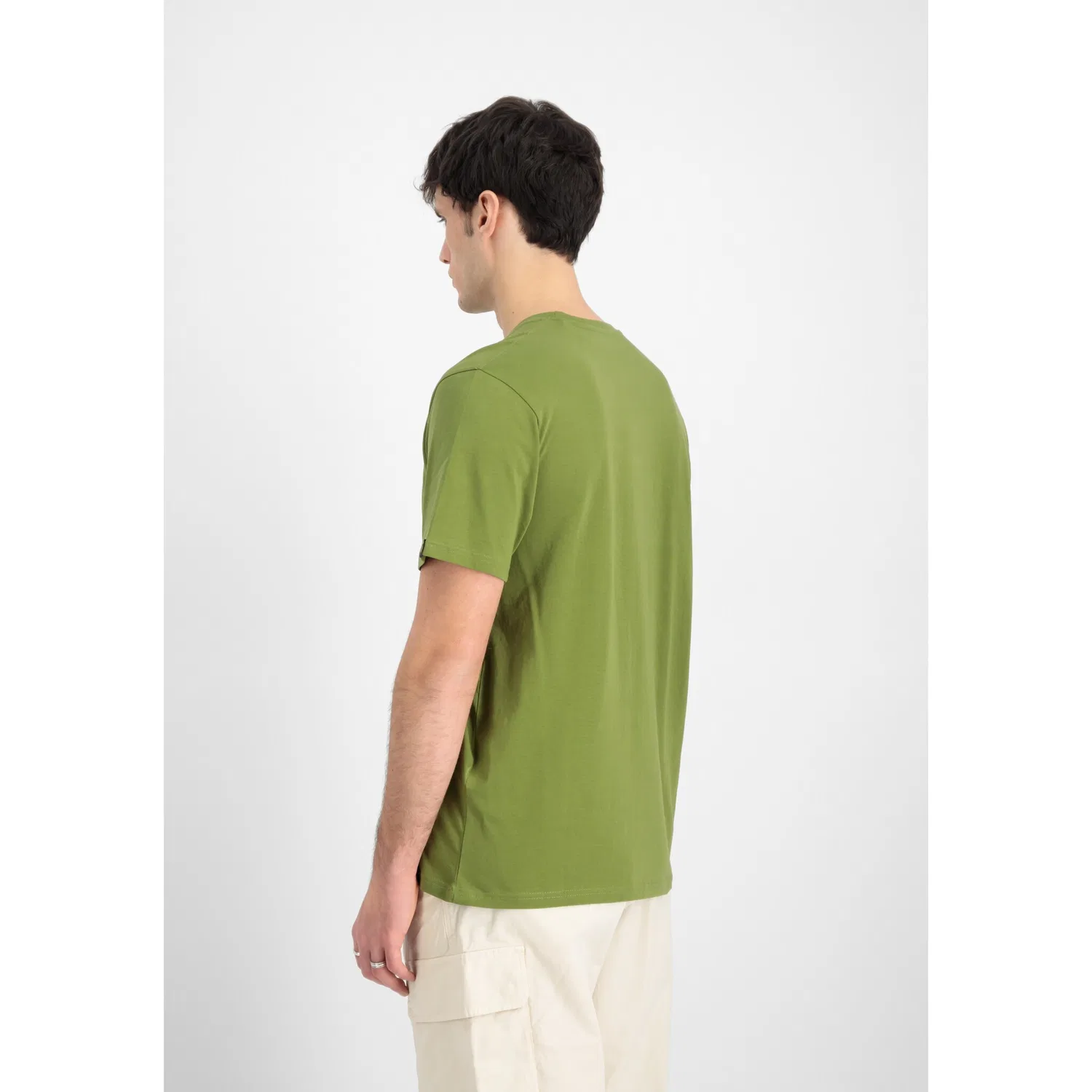 Детская хлопковая футболка Regular Fit Alpha Industries, Moss Green — фото 2