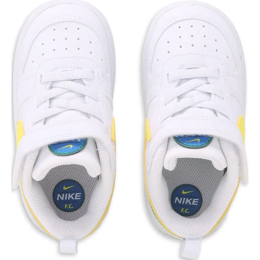 Детские кроссовки Kids' court borough low recraft для малышей Nike, White/Blue/Yellow — фото 4